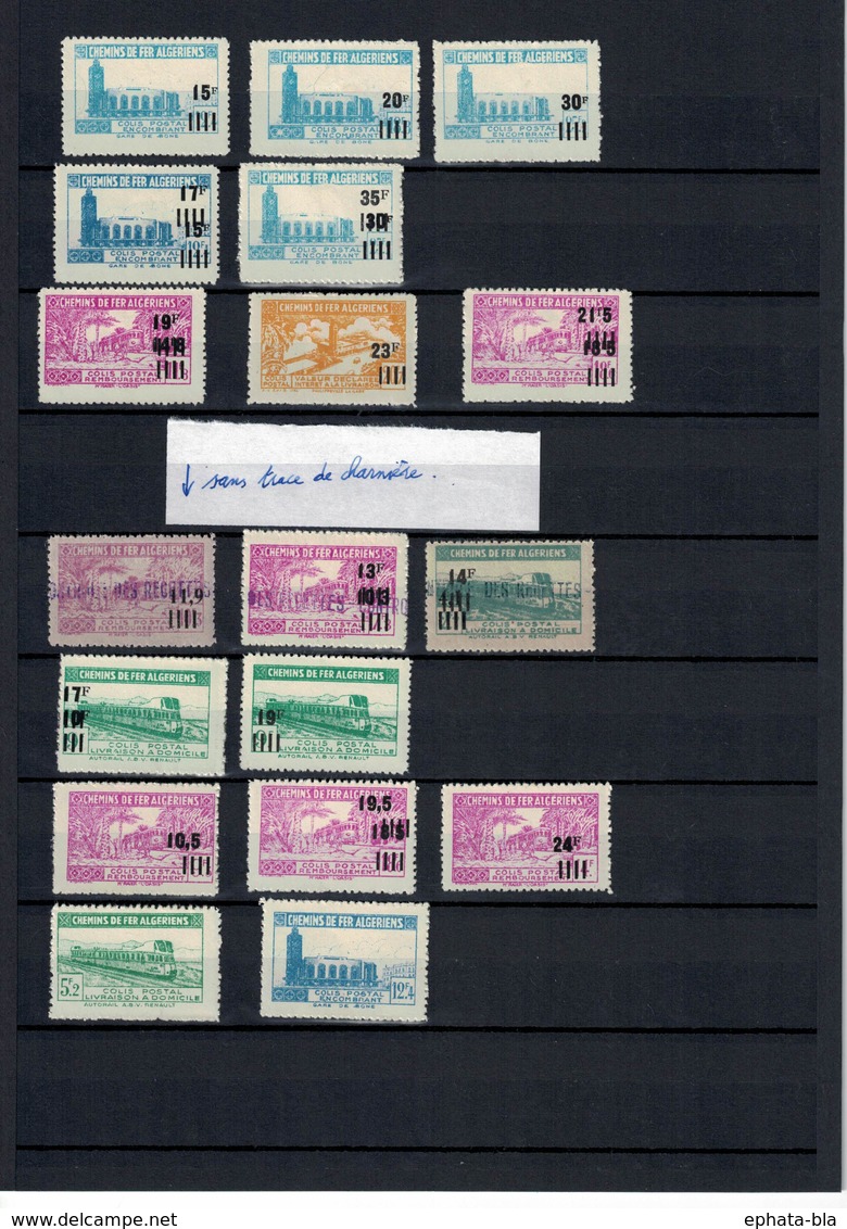 Algérie, Lot De Timbres + Poste Aérienne + Taxe+ Chemins De Fer ( XX + X + O) - Lots & Serien