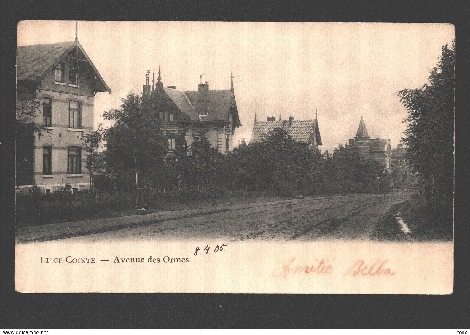 Liège - Avenue Des Ormes - Dos Simple - 1905 - Luik