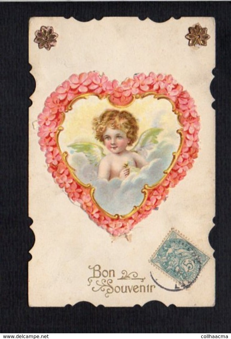 Ange,Angelot / Collage Chromo / Bon Souvenir - Anges