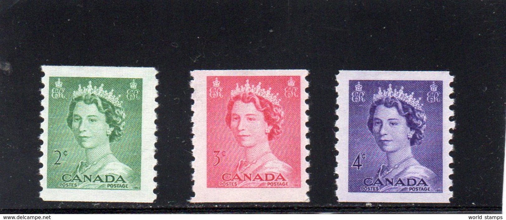 CANADA 1953 ** DENT 9.5 VERT. - Neufs