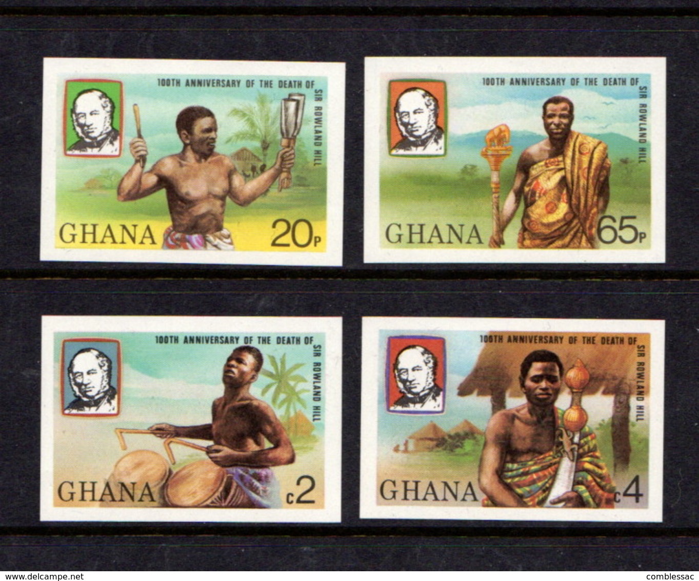 GHANA   1980    Death  Centenary  Of  Sir  Rowland  Hill   Imperforated   Set  Of  4        MNH - Ghana (1957-...)