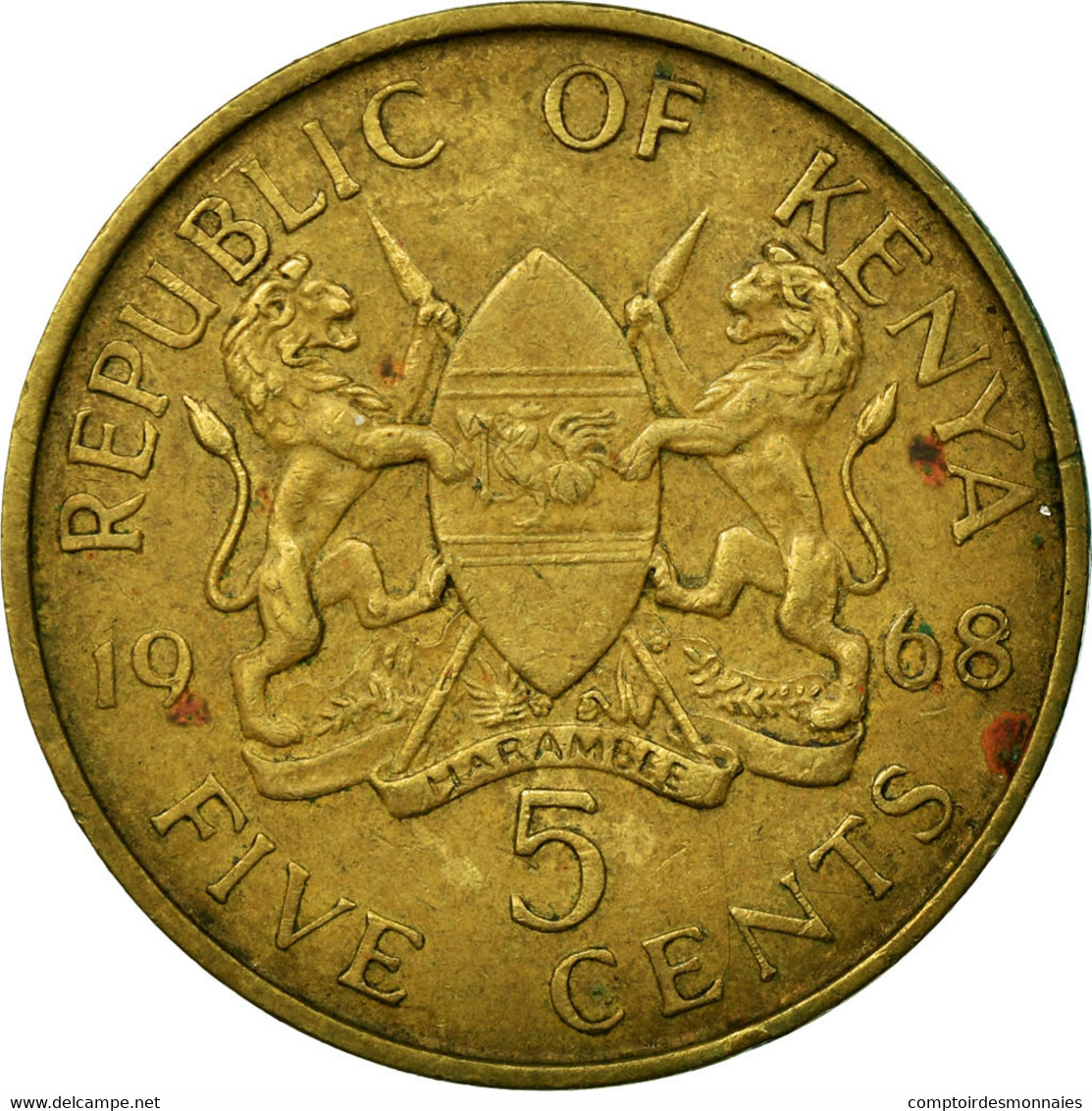 Monnaie, Kenya, 5 Cents, 1968, TTB, Nickel-brass, KM:1 - Kenya