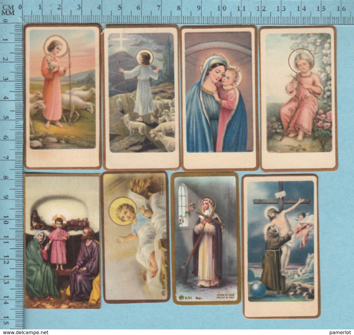Lot De 8 Images Pieuses Religieuses Chromo Et Dorées - Lot De Huit Petites, Santini, Holy Card - Andachtsbilder