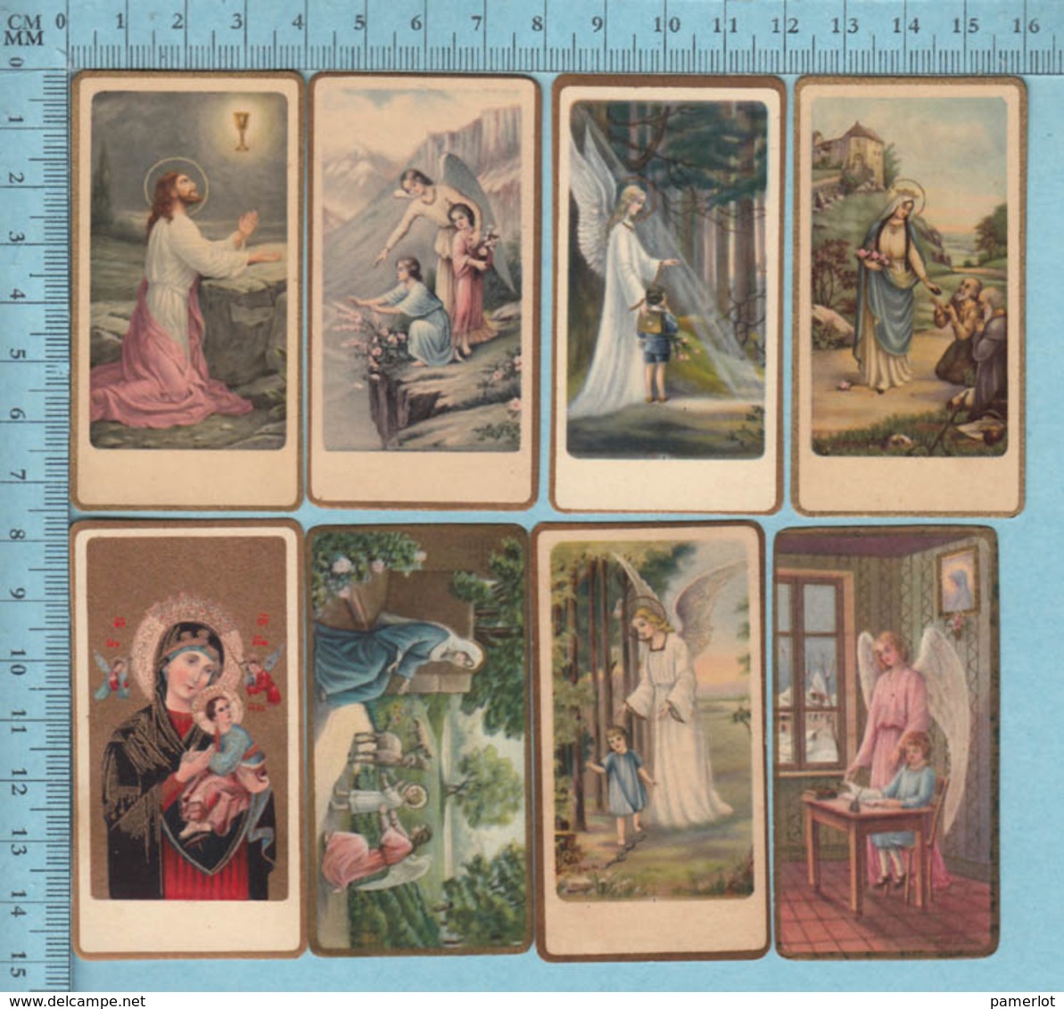 Lot De 8 Images Pieuses Religieuses Chromo Et Dorées - Lot De Huit Petites, Santini, Holy Card - Devotion Images