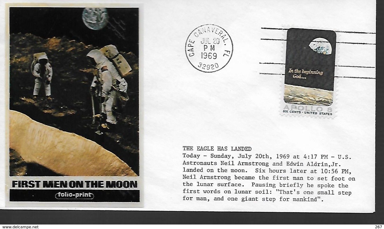 USA  FDC  1969 Apollo 8 Lune - North  America