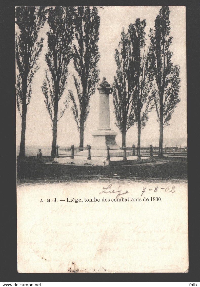 Liège - Tombe Des Combattants De 1830 - Dos Simple - 1902 - Luik