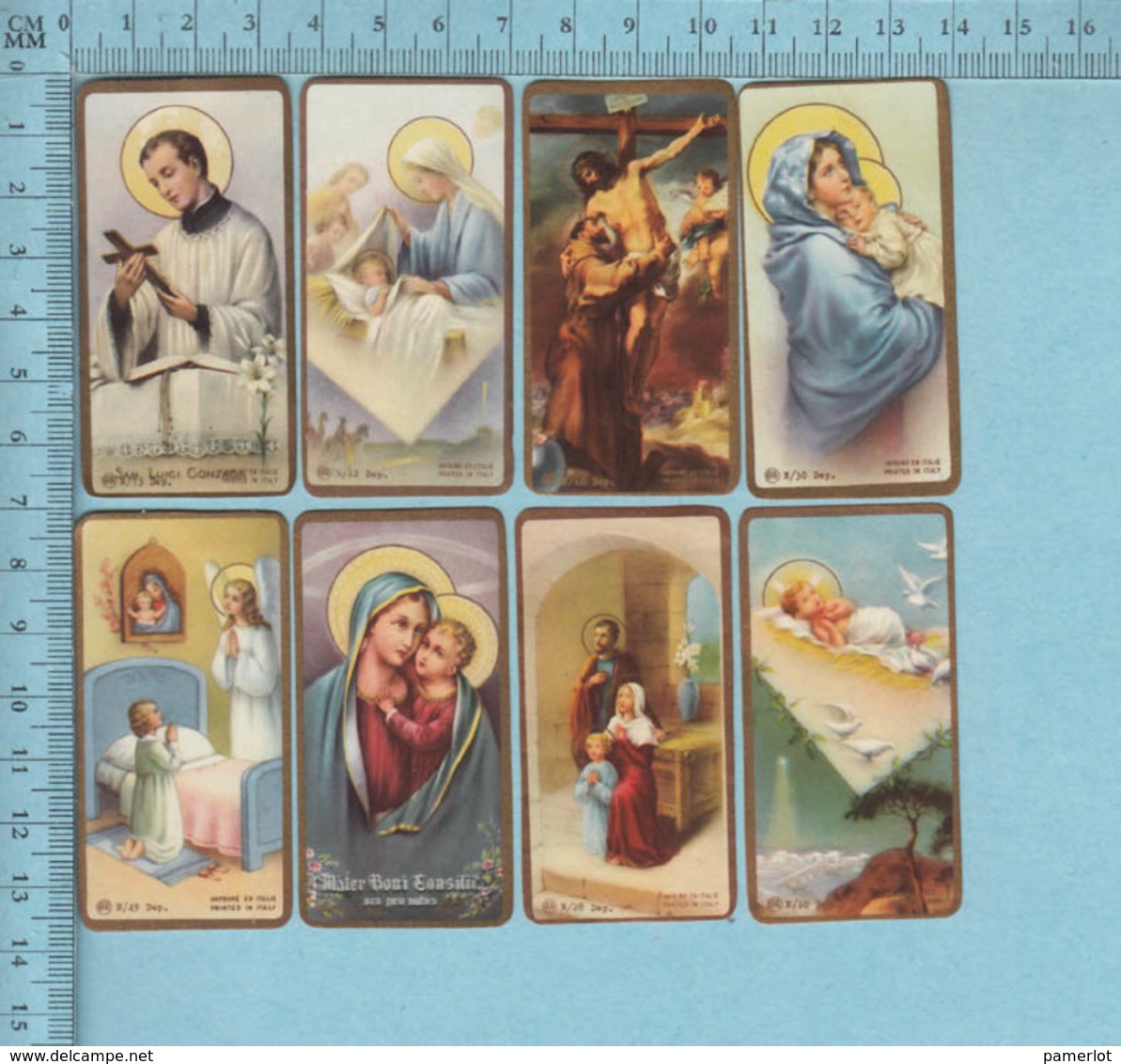 Lot De 8 Images Pieuses Religieuses Chromo Et Dorées - Lot De Huit Petites, Santini, Holy Card - Devotion Images