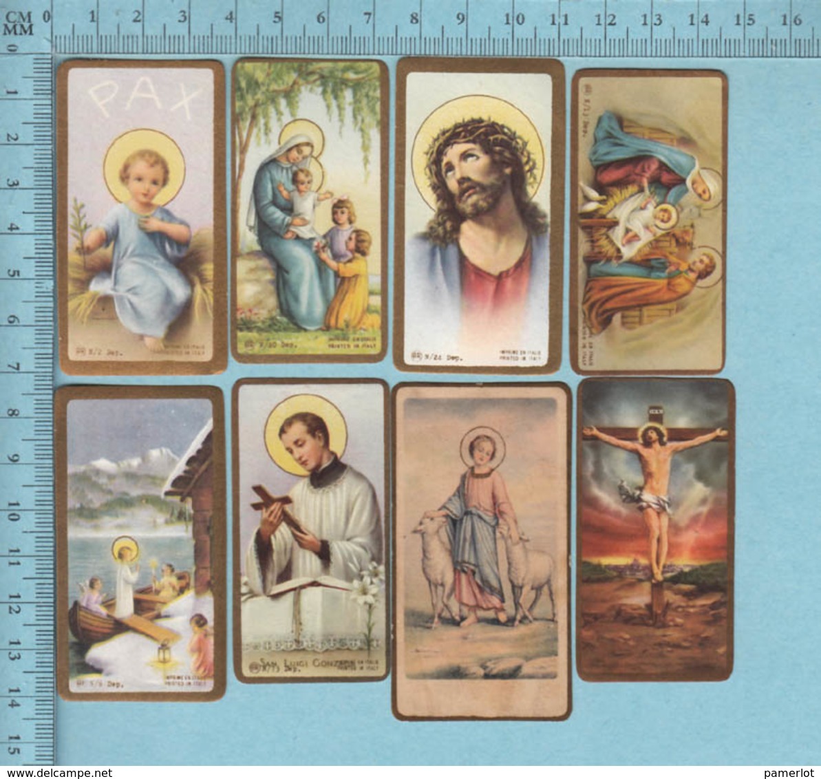 Lot De 8 Images Pieuses Religieuses Chromo Et Dorées - Lot De Huit Petites, Santini, Holy Card - Devotion Images