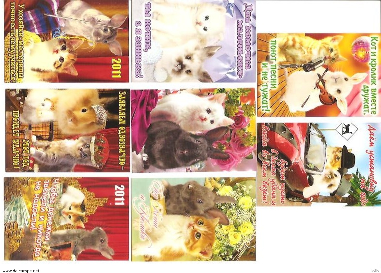 8 Pocket Calendars  CATS  2011  Ukraina - Petit Format : 2001-...