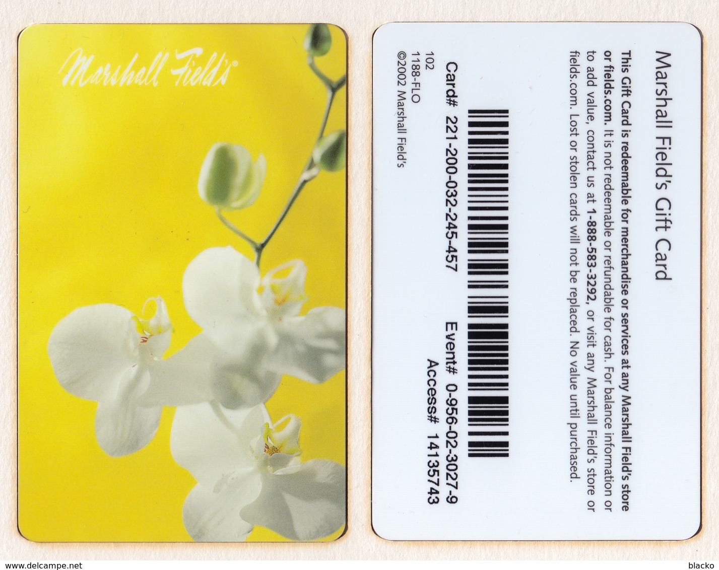 Giftcard - USA - Marshall Field's Orchidea Xy043 - Cartes Cadeaux