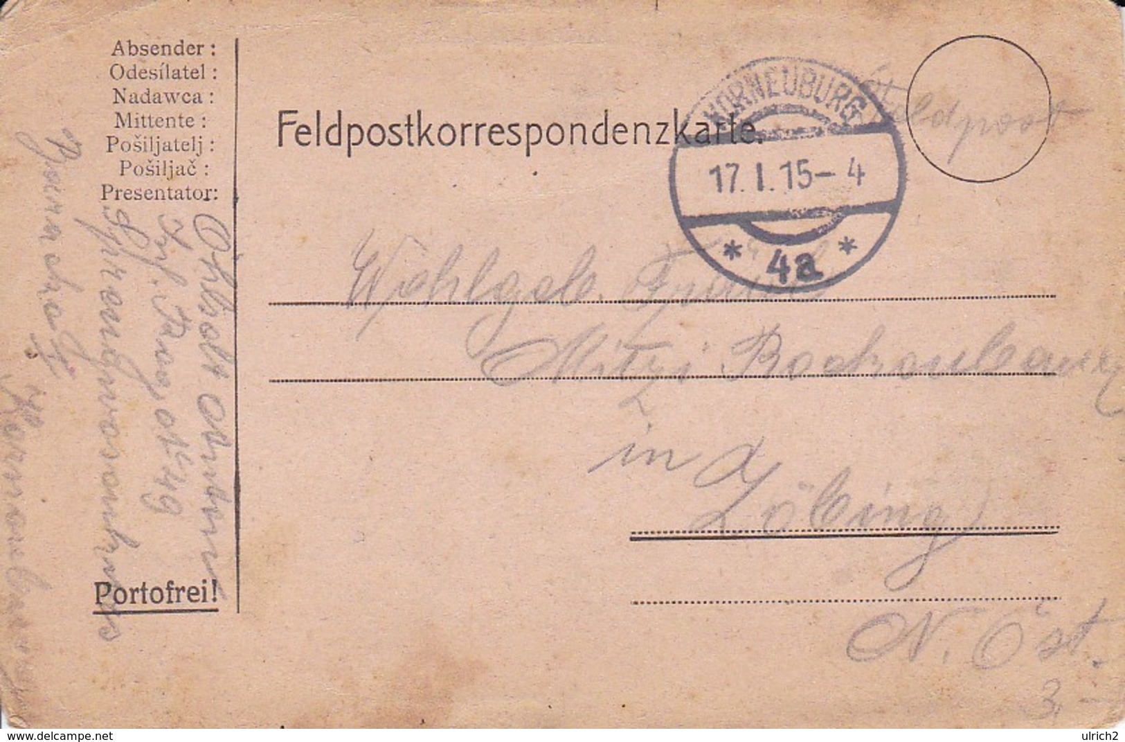 Feldpostkarte - Inf Reg. 49 - Korneuburg Nach Zöbing - 1915 (38770) - Briefe U. Dokumente