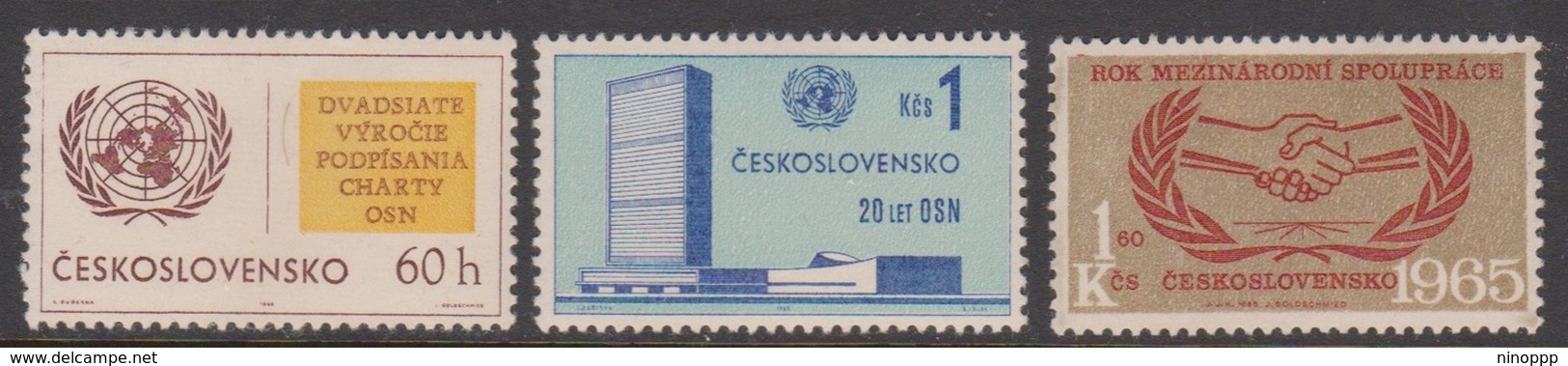 Czechoslovakia SG 1499-1501 1965 Commemoratives UN And ICY, Mint Never Hinged - Unused Stamps