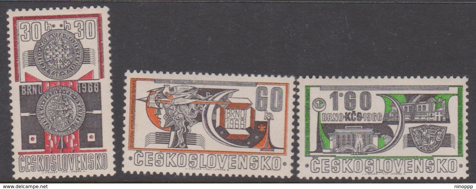 Czechoslovakia SG 1602-1604 1966 Brno Stamp Exhibition, Mint Never Hinged - Unused Stamps