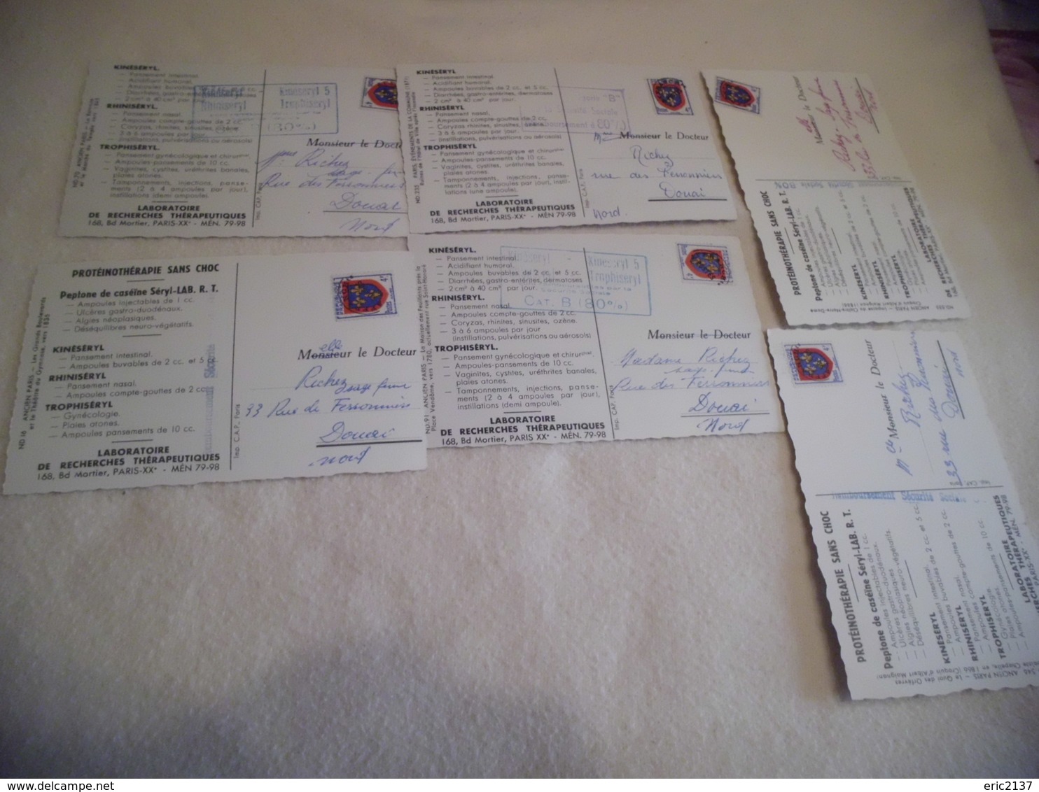 LOT DE 6 CARTES PUBLICITE..LABORATOIRES...ANCIEN PARIS ... - 5 - 99 Cartes