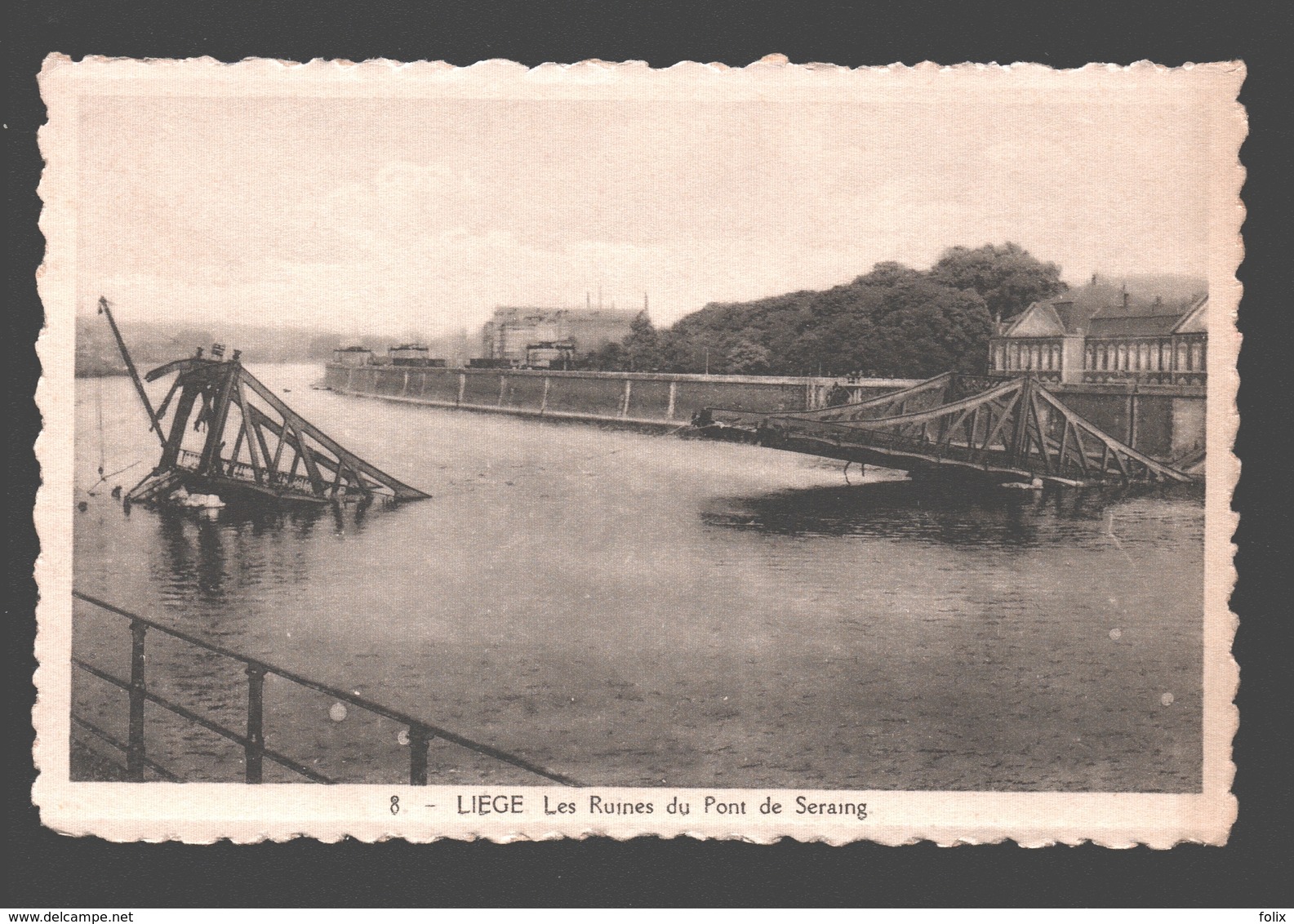 Liège - Les Ruines Du Pont De Seraing - éd. Phototypie Légia - Carte Dentelée - Luik