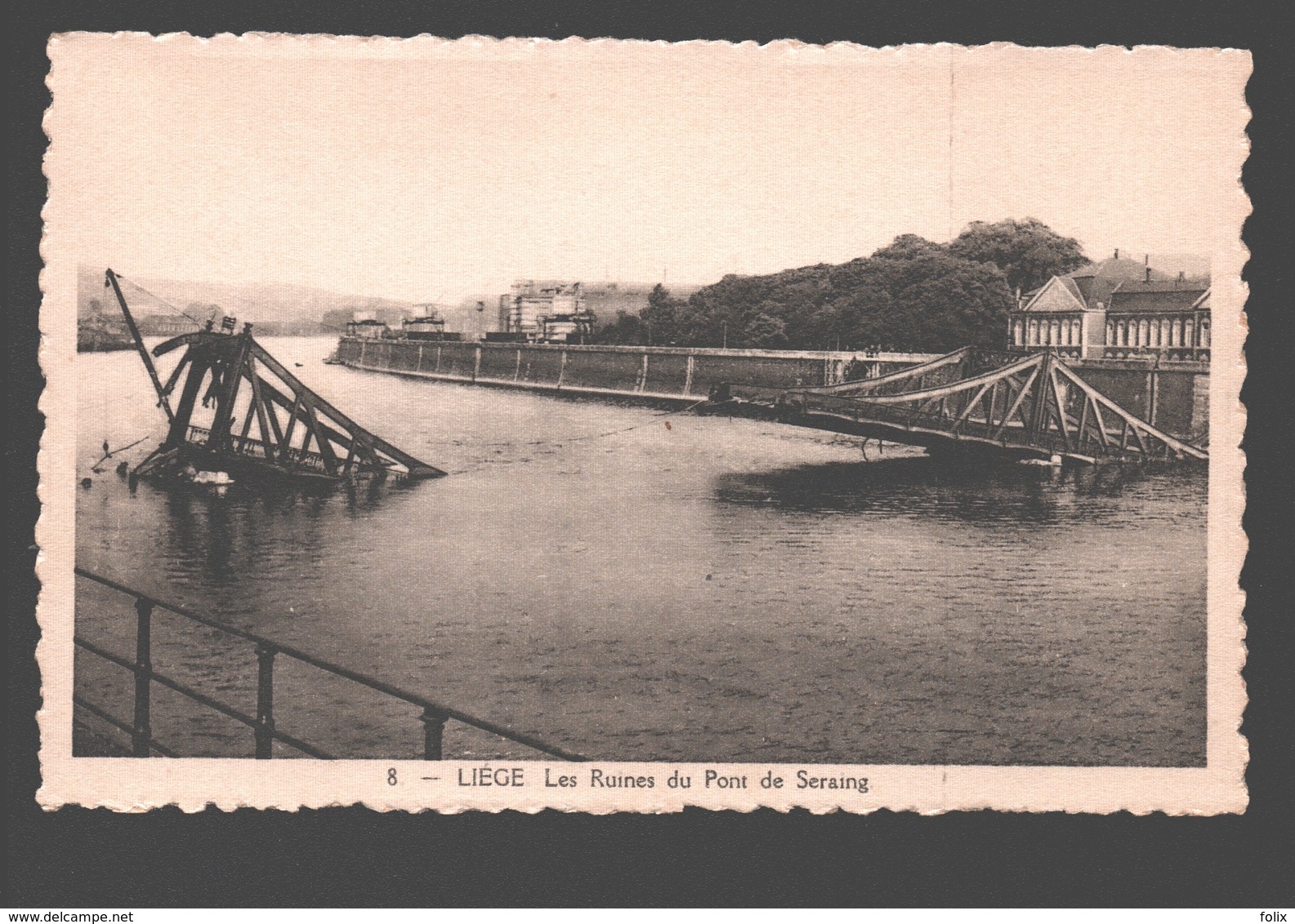 Liège - Les Ruines Du Pont De Seraing - éd. Phototypie Légia - Carte Dentelée - Liege