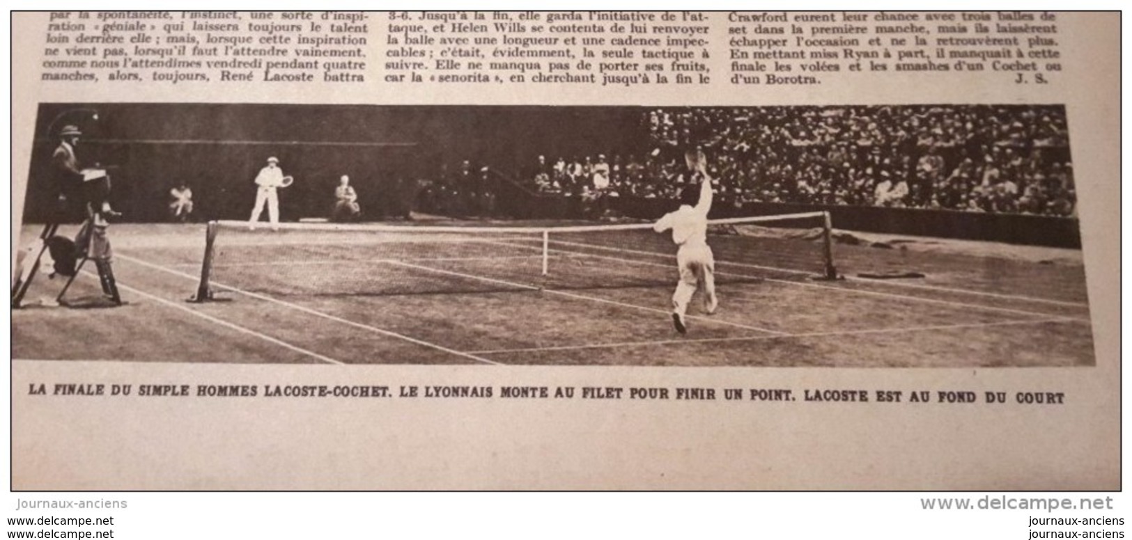 1928 TOUR DE FRANCE CYCLISTE - Nicolas FRANTZ - PONT D&acute;AUBERSSAGNE - GALIBIER - LAUTARET - MARATHON - TENNIS WIMBL