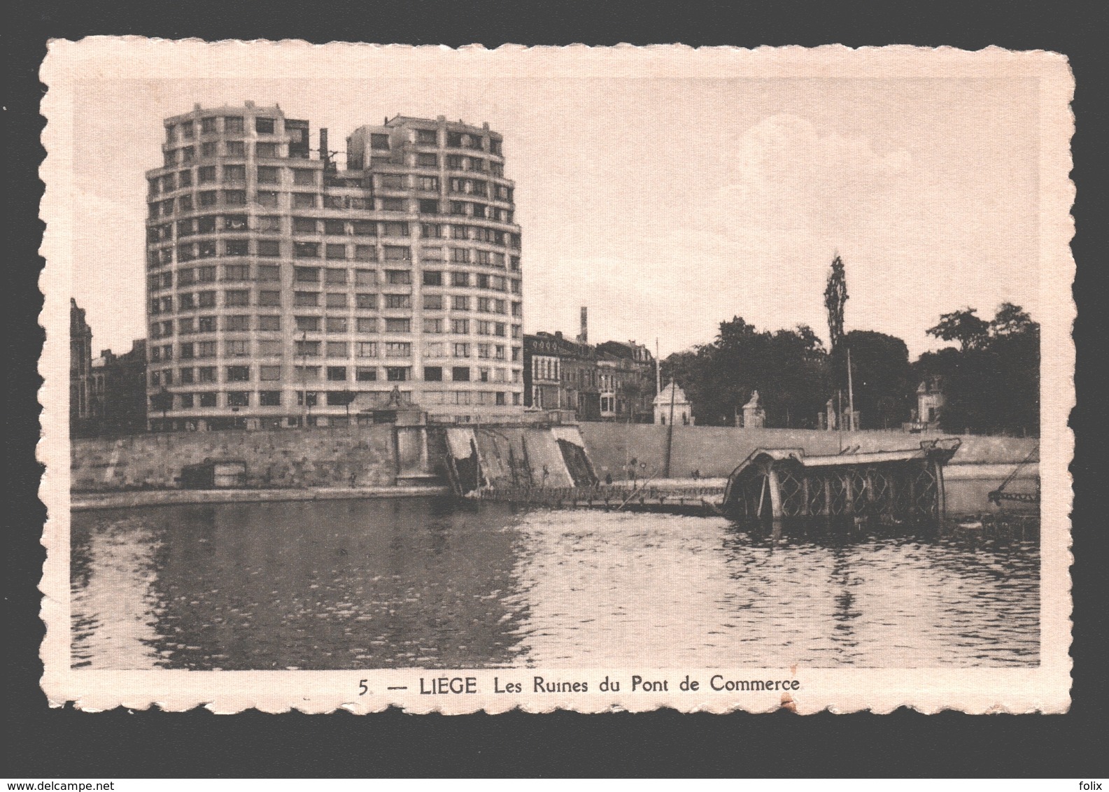 Liège - Les Ruines Du Pont De Commerce - éd. Phototypie Légia - Carte Dentelée - Luik