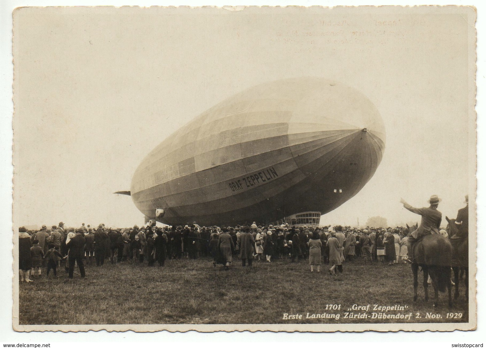 ZÜRICH DÜBENDORF Erste Landung Luftschiff Graf Zeppelin 2. Nov. 1929 - Dübendorf