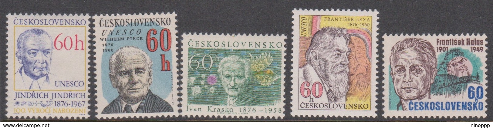 Czechoslovakia SG 2262-2266 1975 Celebrities Anniversaries, Mint Never Hinged - Unused Stamps