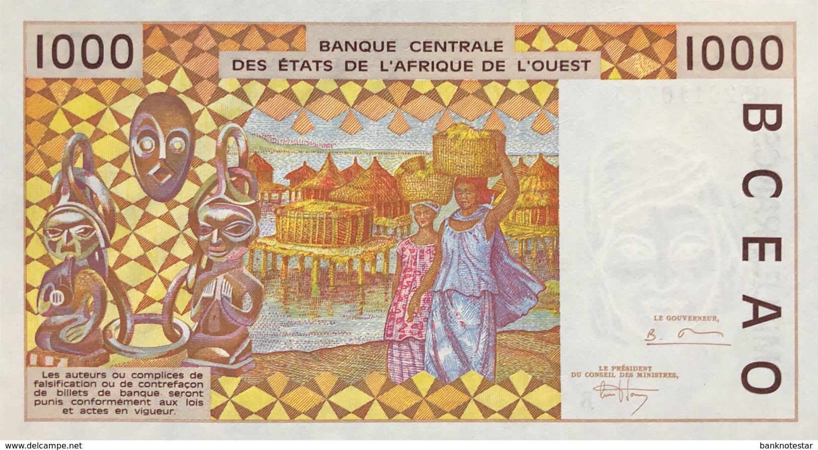 West African States 1.000 Francs, P-211Bf (1995) - UNC - BENIN - États D'Afrique De L'Ouest