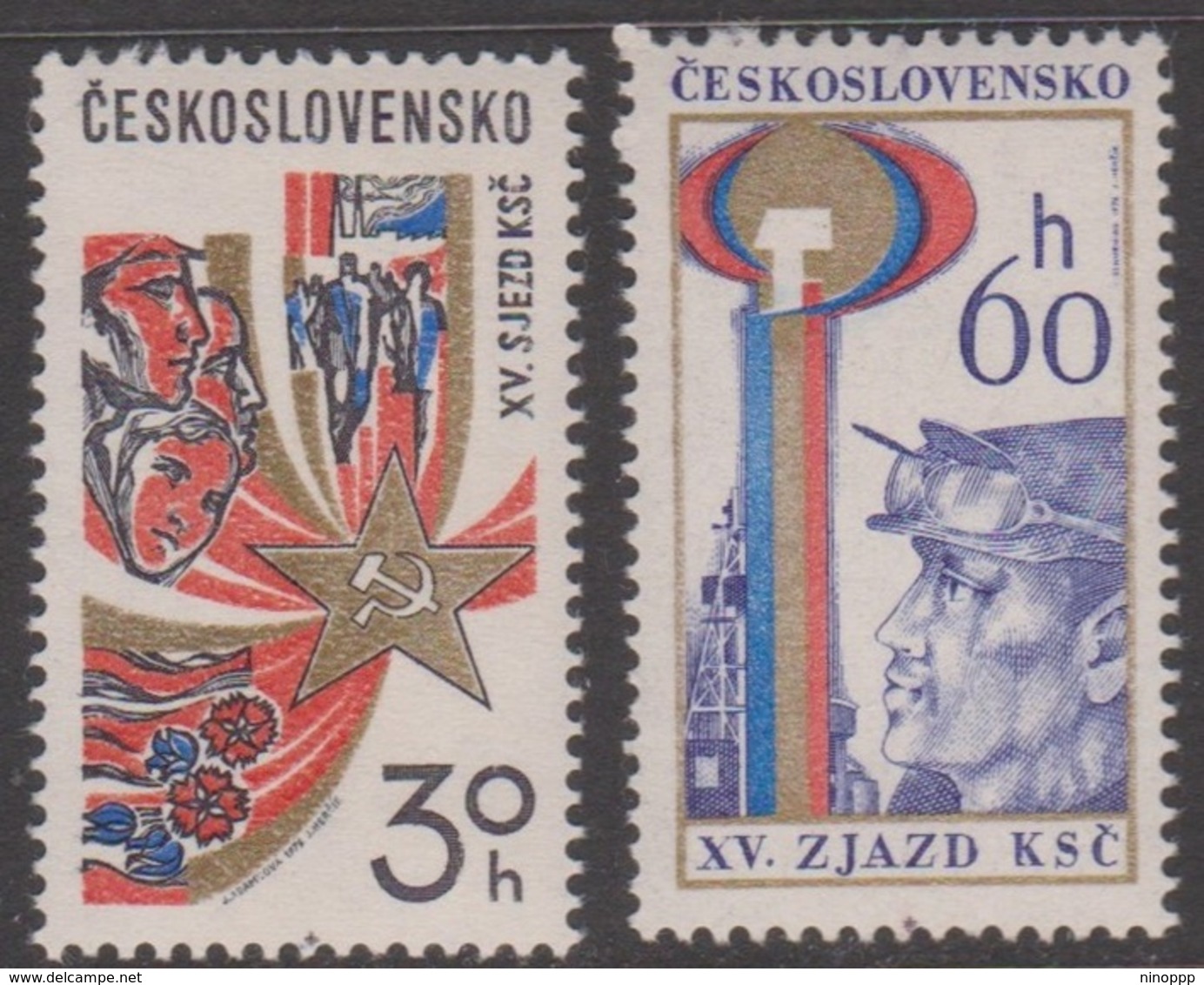 Czechoslovakia SG 2274-2275 15th Communist Party Congress, Mint Never Hinged - Unused Stamps