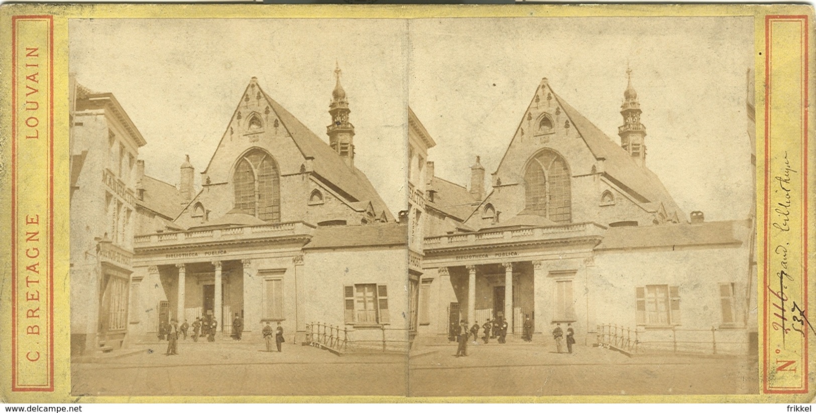 Foto Gand Gent Bibliotheque Fotograaf C. Bretagne Louvain Vue Stéréoscopique Stereoview Stereoscope Stereokaart - Gent