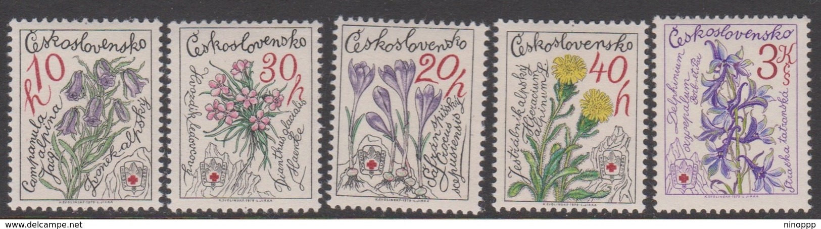 Czechoslovakia SG 2455-2459a 1979 25th Anniversary Mountain Rescue Service, Mint Never Hinged - Unused Stamps