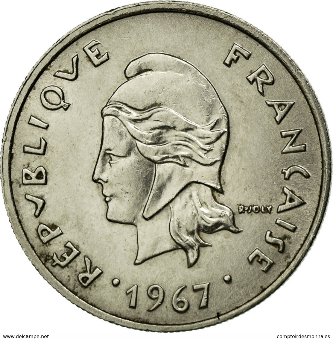 Monnaie, French Polynesia, 10 Francs, 1967, TTB, Nickel, KM:5 - Polynésie Française