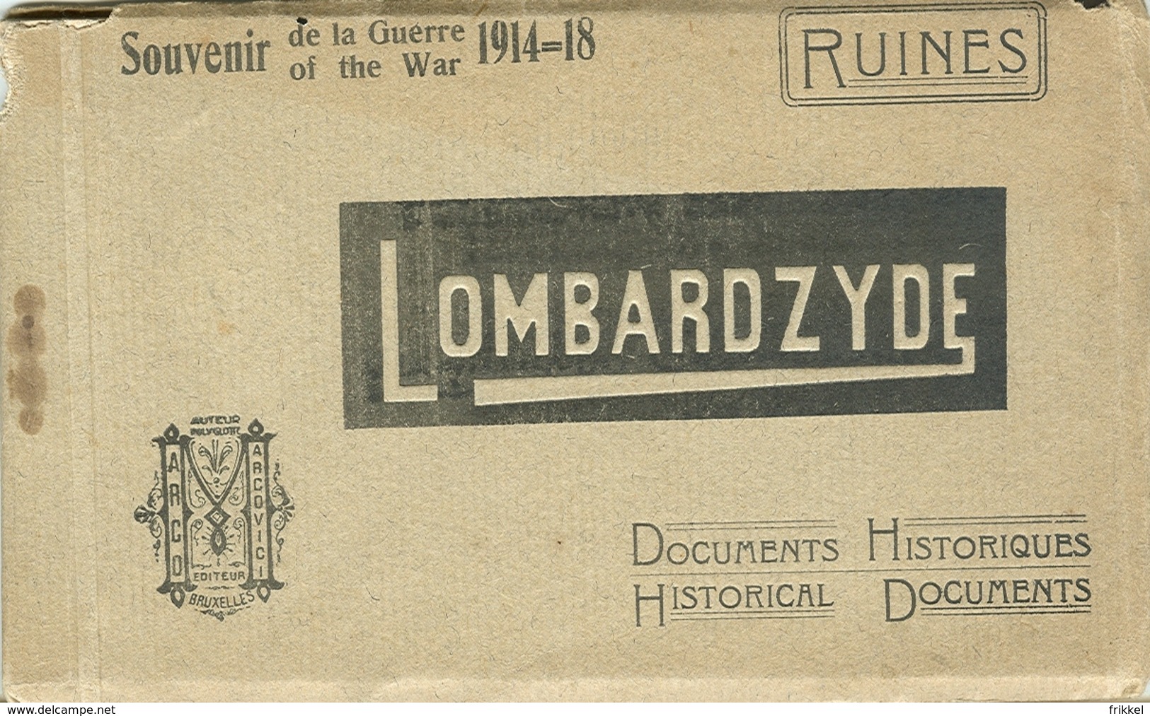 Lombartzijde Mapje Met 10 Postkaarten Lombardzyde Souvenir De La Guerre 1914-18 Ruines - Middelkerke