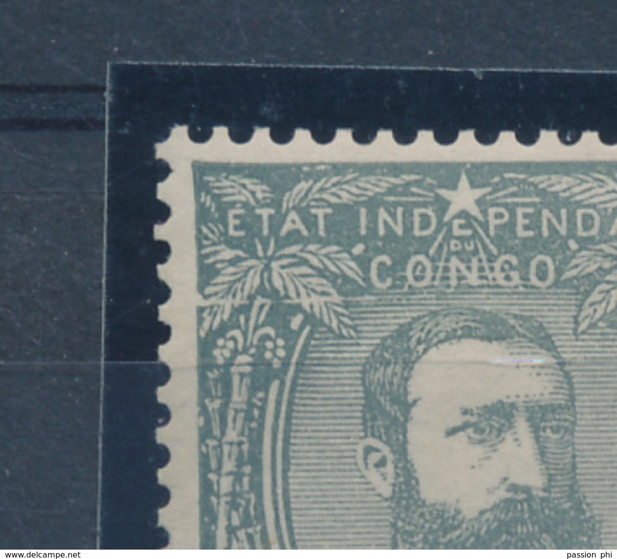 BELGIAN CONGO  1889 ISSUE COB 13B LH CURIOSITY VARIETY WHITE LINE - 1884-1894