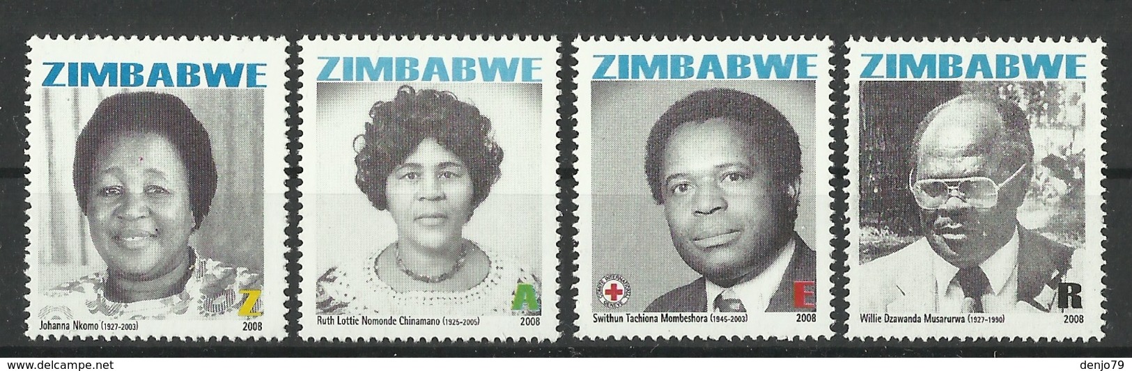 ZIMBABWE 2008 HEROES SET MNH - Zimbabwe (1980-...)