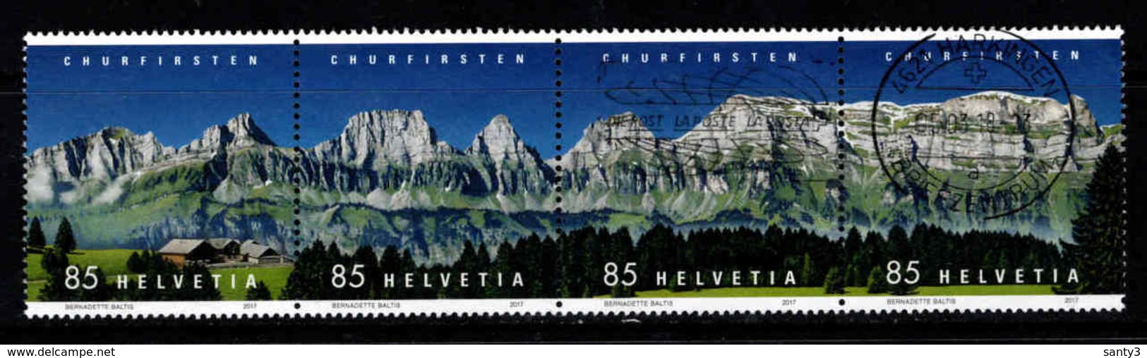 Zwitserland, Mi 2487-90 Jaar 2017, Strip, Samenhangend,  Prachtig  Gestempeld, Zie Scan - Used Stamps