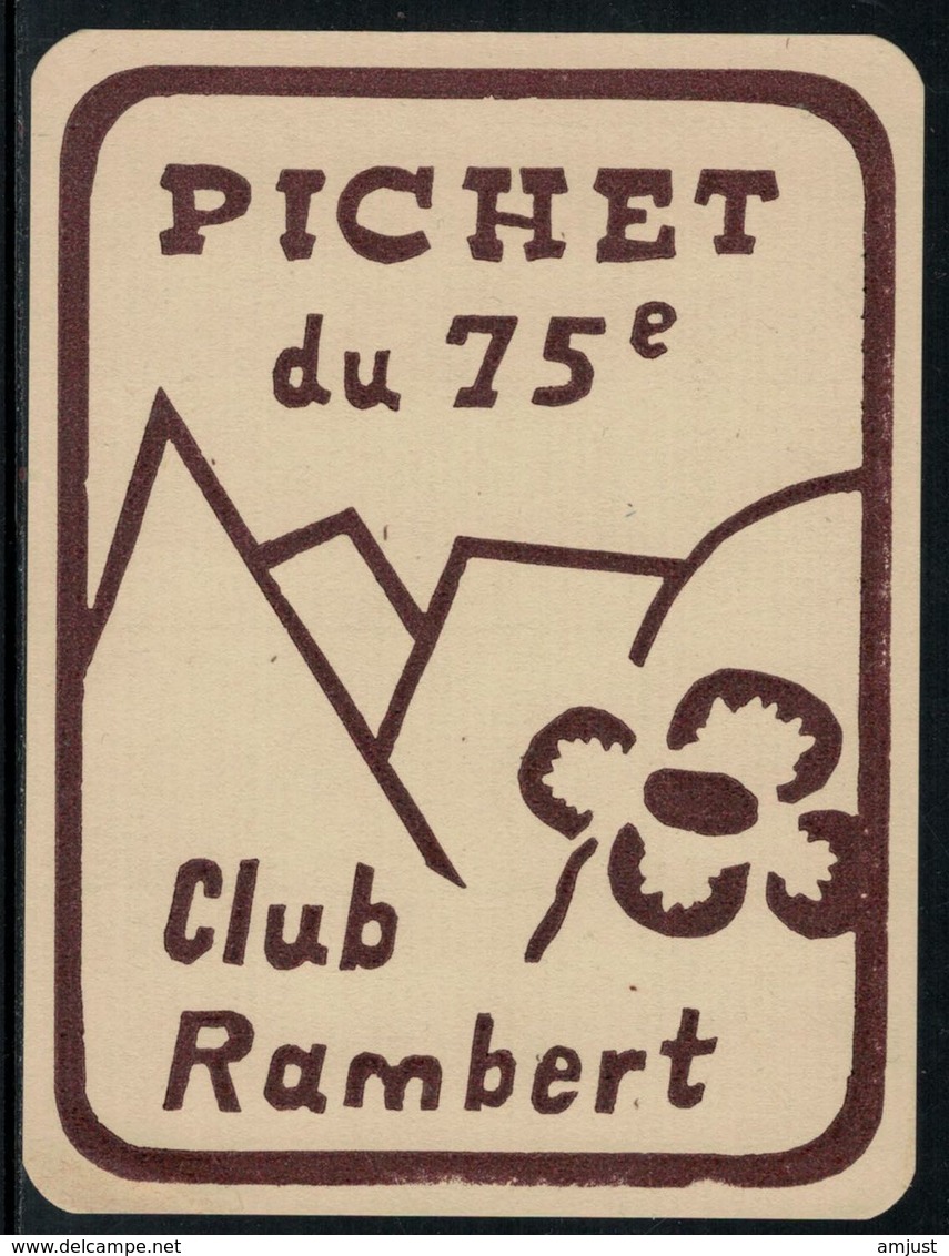 Rare // Etiquette De Vin // Montagne // Pichet Du 75ème , Club Rambert - Berge