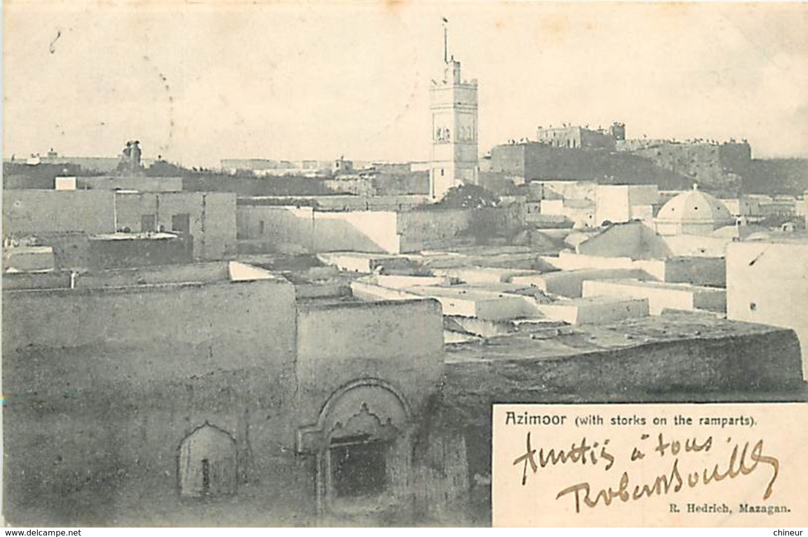 MAROC  AZIMOOR WITH STORKS ON THE RAMPARTS - Autres & Non Classés