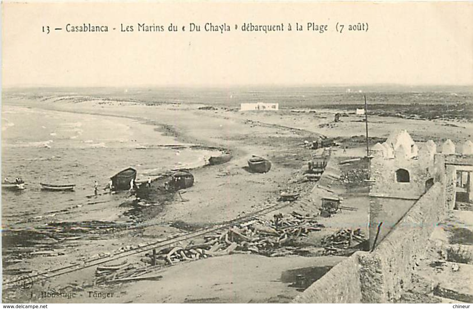 MAROC  CASABLANCA LES MARINS DU CHAYLA DEBARQUENT A LA PLAGE LE 7 AOUT - Casablanca