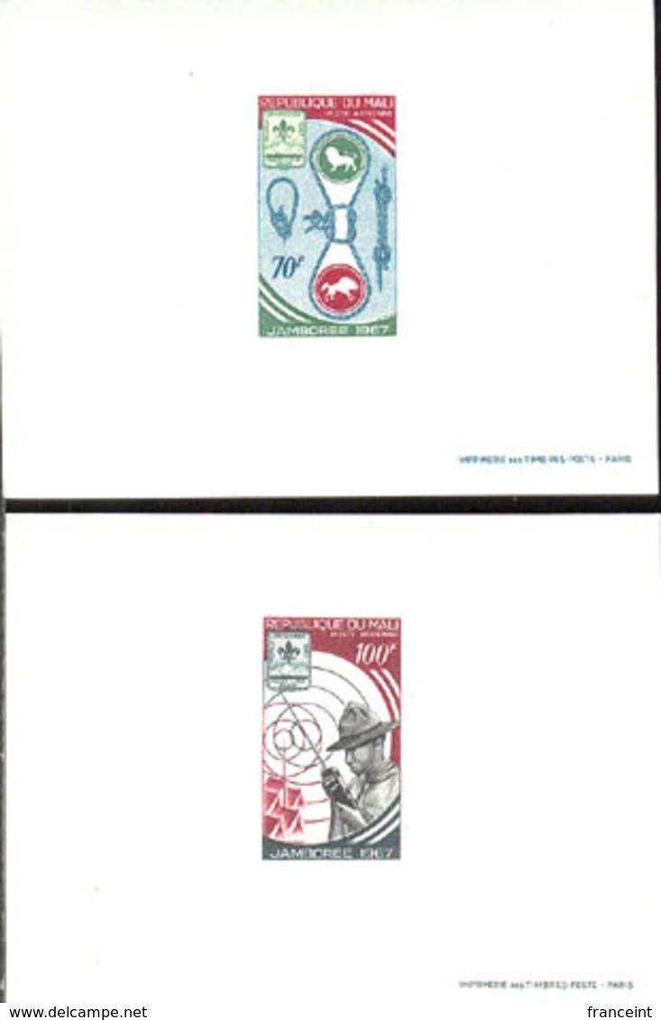 MALI (1967) Knots. Badges. Scout With Portable Radio. Set Of 2 Deluxe Sheets. Scott Nos C49-50, Yvert Nos PA49-50. - Autres & Non Classés