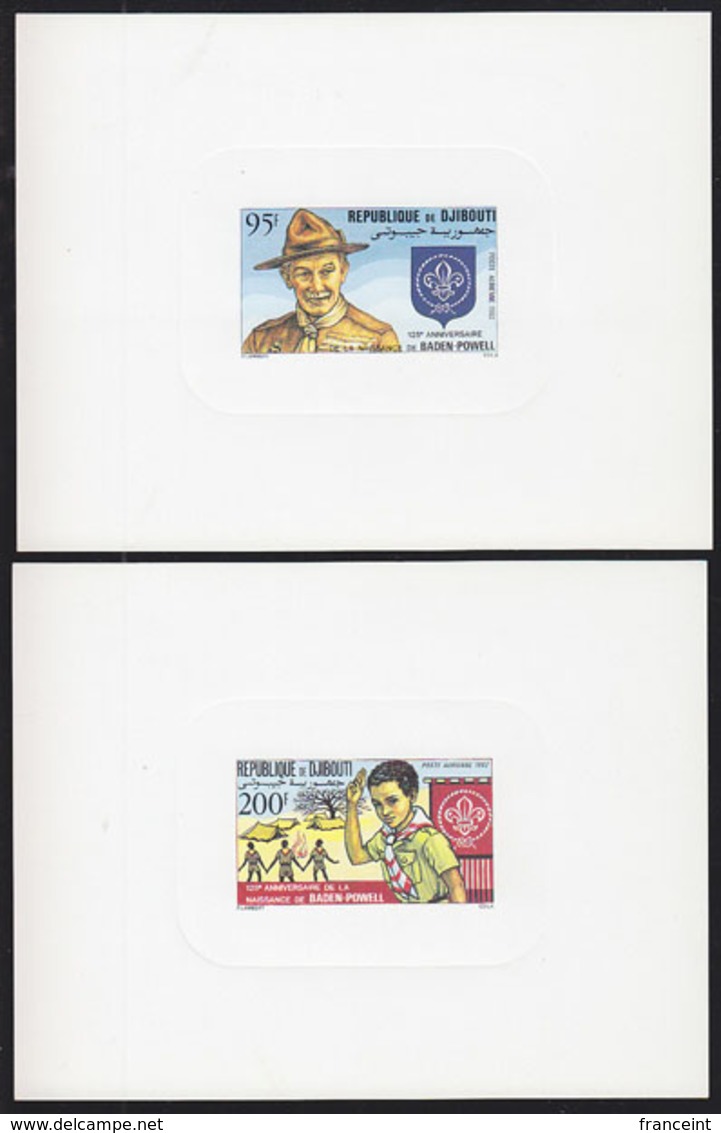 DJIBOUTI (1982) Baden-Powell. Djibouti Scouts. Set Of 2 Deluxe Sheets. Scott Nos C163-4, Yvert Nos PA169-70. - Autres & Non Classés