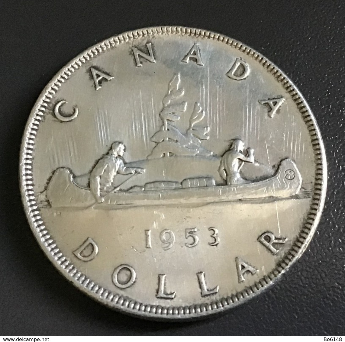 CANADA  - 1953 - 1 DOLLARO ARGENTO  CANOA /  ELISABETTA II - Canada