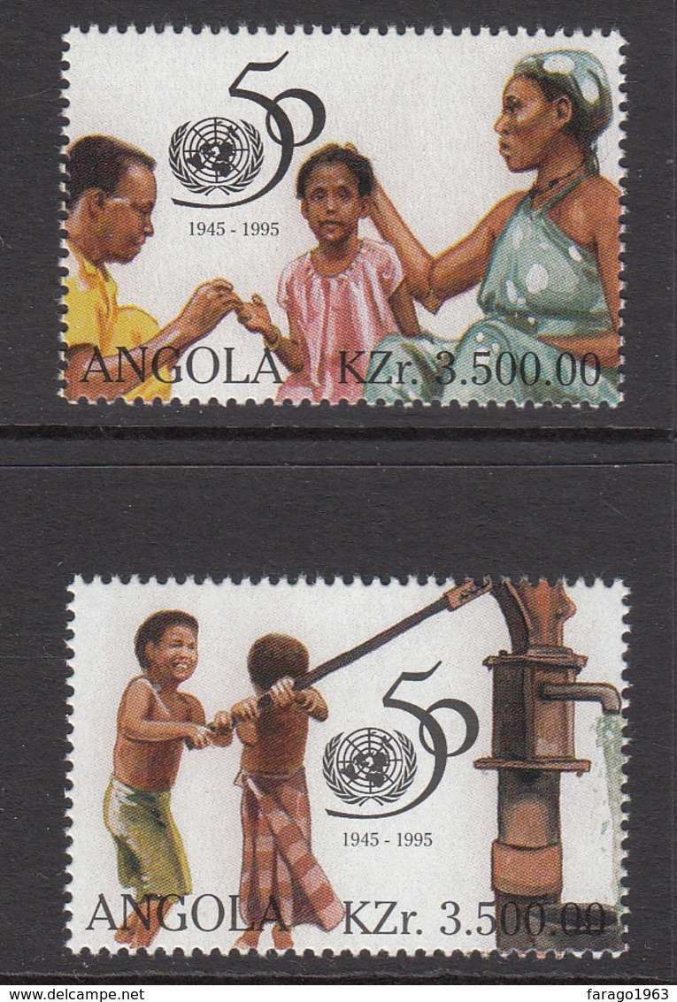 1995 1996 Angola United Nations UN  Water Health Complete Set Of 2 MNH - Angola