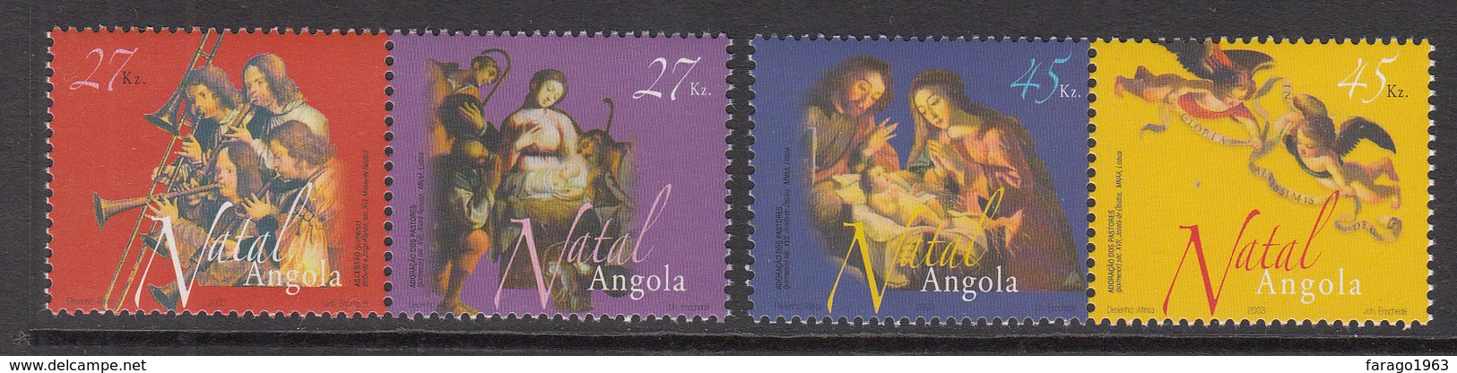 2003 Angola Christmas Noel Navidad Complete Set Of 4 MNH - Angola