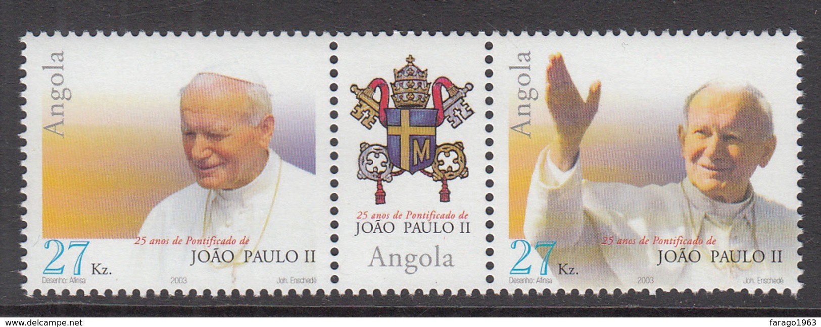 2003 Angola Pope John Paul II  Complete Set Of 2 MNH - Angola