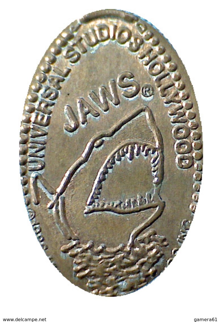 04577 GETTONE TOKEN JETON ADVERTISING MOVIE PUB UNIVERSAL STUDIOS HOLLYWOOD LO SQUALO THE SHARK - Pièces écrasées (Elongated Coins)
