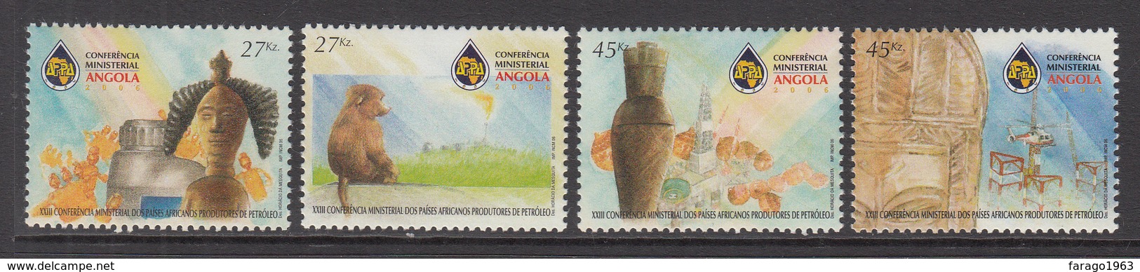 2006 Angola African Petroleum Producers Monkey Pottery  Complete Set Of 4 MNH - Angola