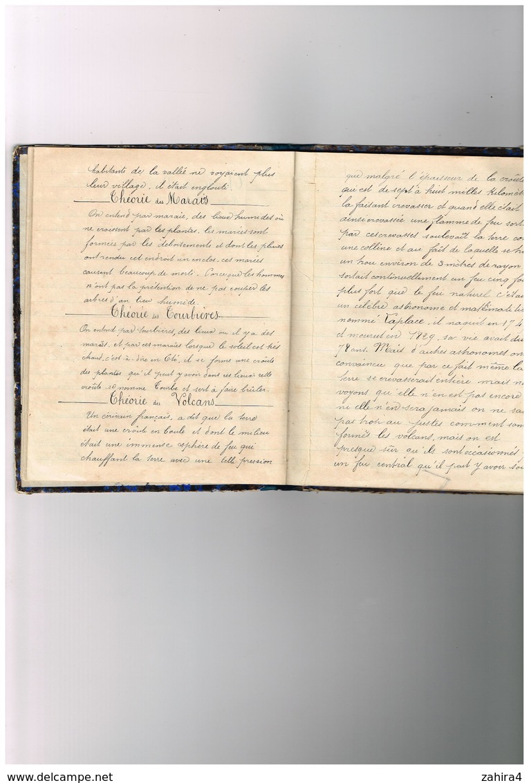 Vieux Cahier D'ecole 1876  -  Carnet De Geographie à Lafargue Aramis - Superbe écriture Et Dessins - Manuscrits