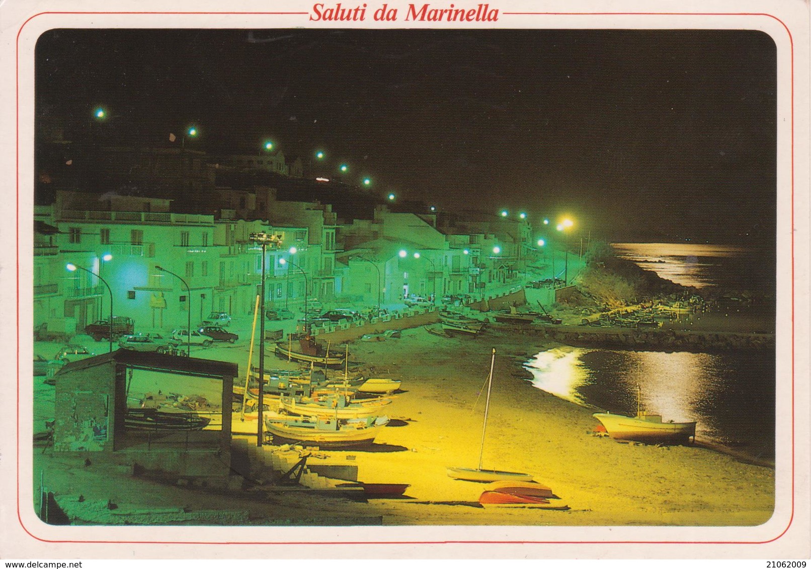 PORTO EMPEDOCLE - MARINELLA - PORTICCIOLO E PIAZZA EMPEDOCLE, NOTTURNO - AUTO D'EPOCA CARS VOITURES - BARCHE - Autres & Non Classés