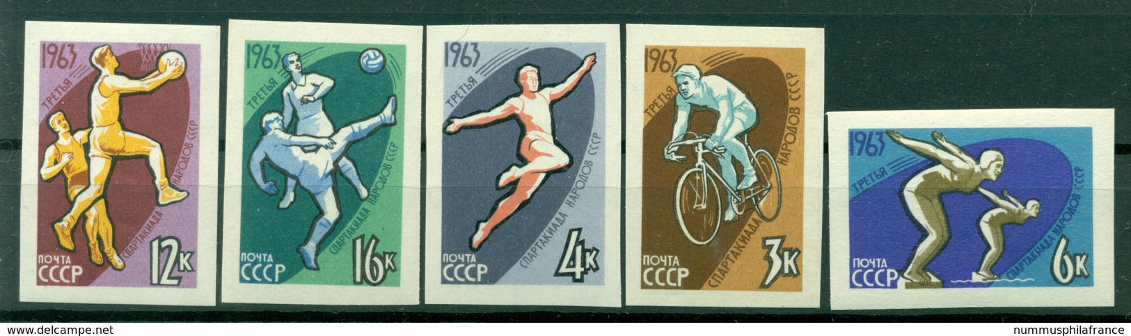 URSS 1963 - Y & T N. 2684/88 - Spartakiades Des Peuples De L'URSS (Michel N.2773/77 B) - Nuovi