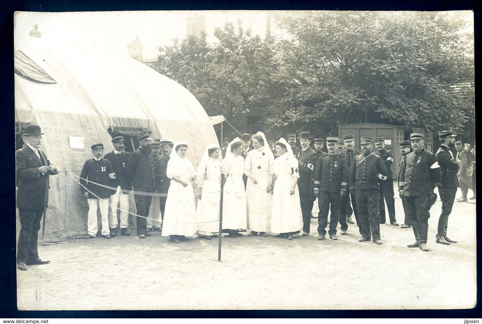 Cpa Carte Photo Militaires Et Tente De La Croix Rouge  YN52 - Croix-Rouge