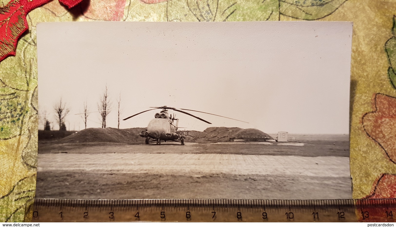 Soviet Military Helicopter In Afghanistan  - Old Original Photo  - USSR Army - 1980s - Aviation