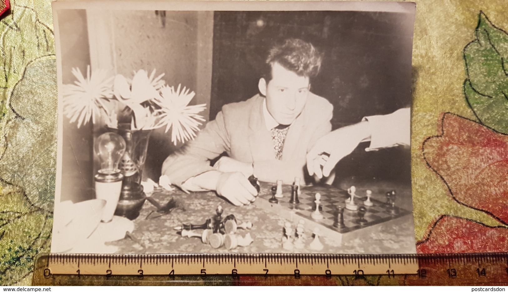 JEU - ECHECS - CHESS - ECHECS  Man Playing  - Old Soviet Photo 1960s - Schach